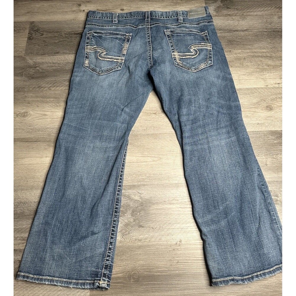 Silver Jeans Co Zac Relaxed Straight Leg Men 42x30 Medium Wash Blue Denim